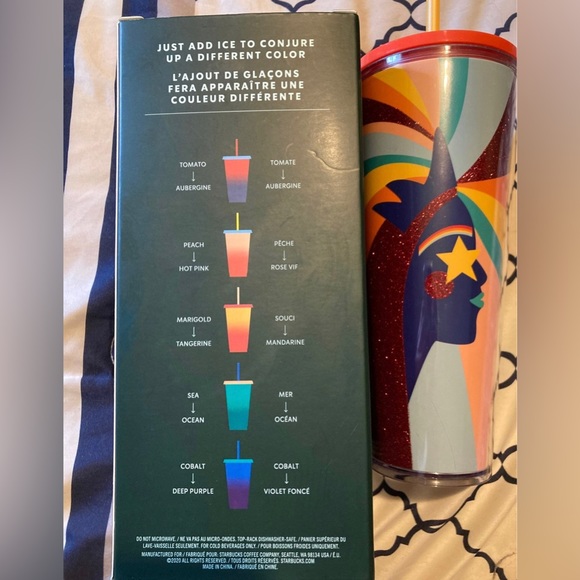 NWT Starbucks bundle 2020 siren pride tumbler with 5 color changing cold cups - Picture 2 of 2